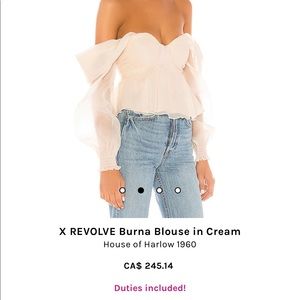 House of Harlow cream off the shoulder blouse